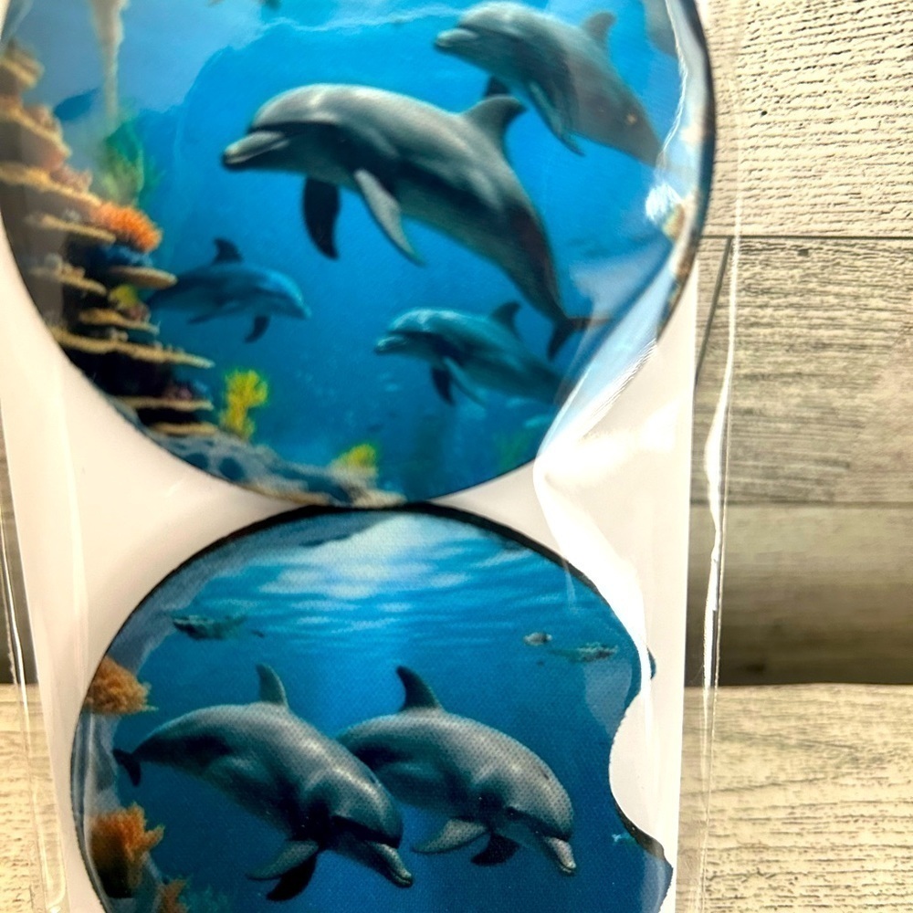 Dolphins car coasters